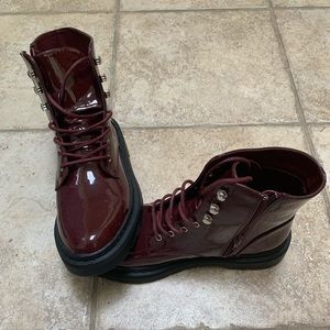 Maroon combat boots